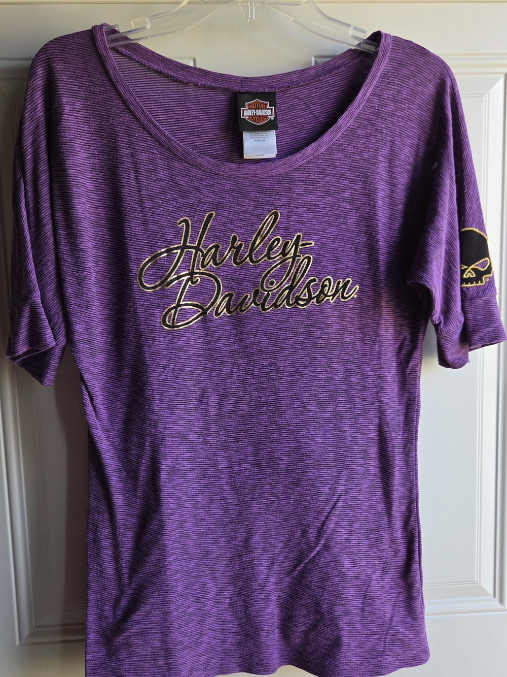 Harley-Davidson Women's Purple Skull Logo Tee Size Med